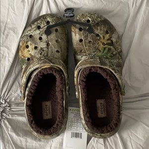 Camo Fuzzy Crocs